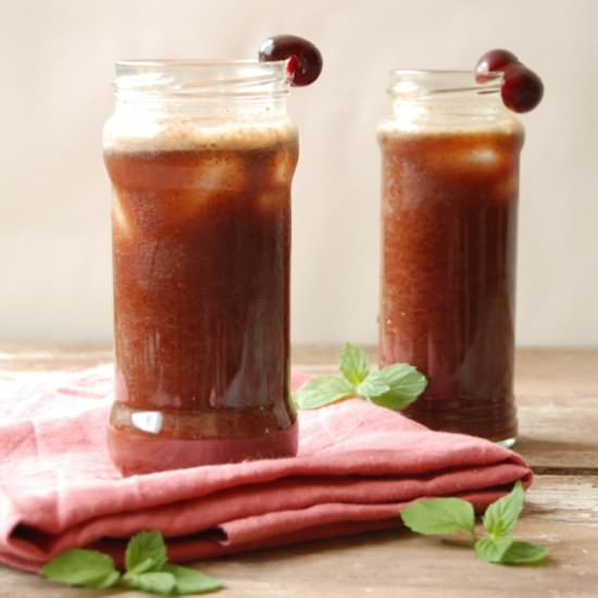 Cherry Mint Spritzer - Recipe photo by Almost Bananas