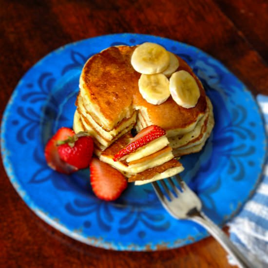 Ricotta Lemon Pancakes - Recipe photo by Luv My Veggie Table