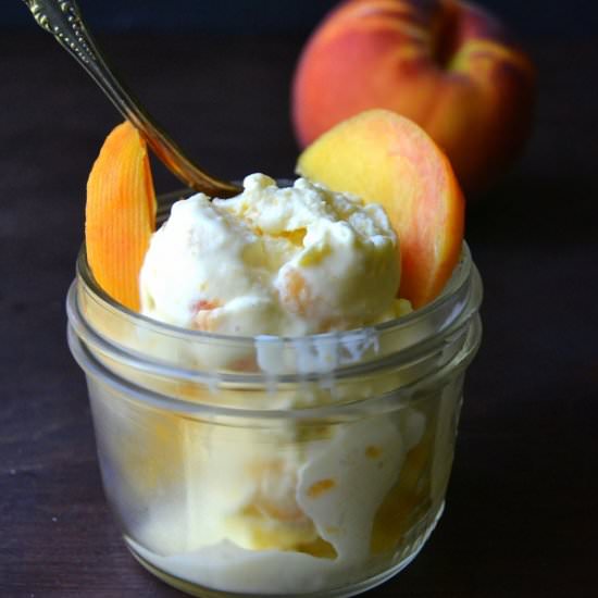 Peach Buttermilk Ice Cream - Recipe photo by theviewfromgreatisland