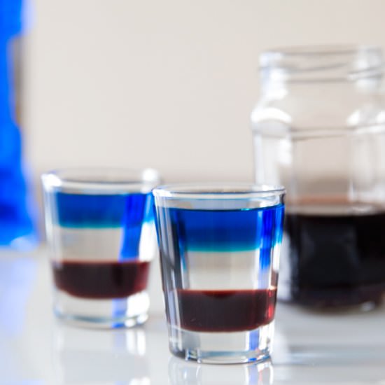 Captain America Shot - Recipe photo by TheDrinkBlog