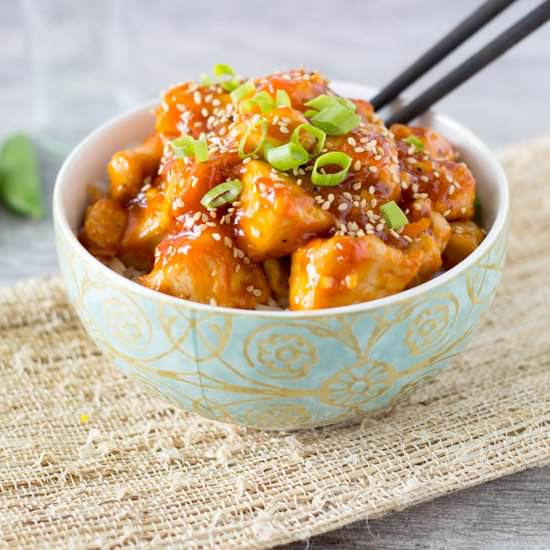 Skinny Orange Sesame Chicken - Recipe photo by Simple Healthy Kitchen