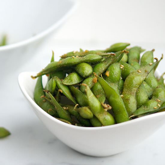 Spicy Edamame - Recipe photo by The Salty Tomato LC