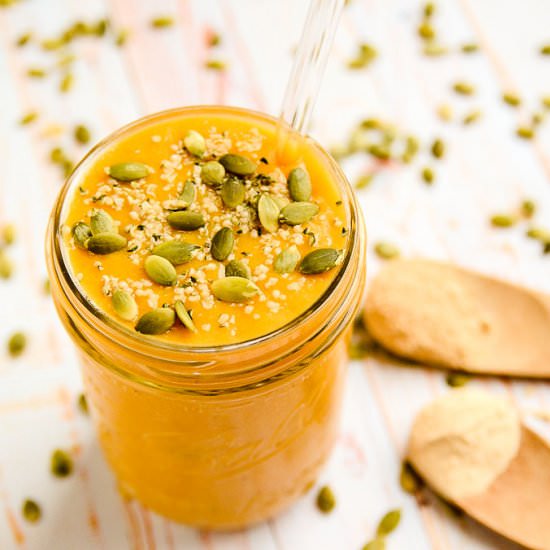 Orange Sunshine Power Smoothie - Recipe photo by BlissfulBasil