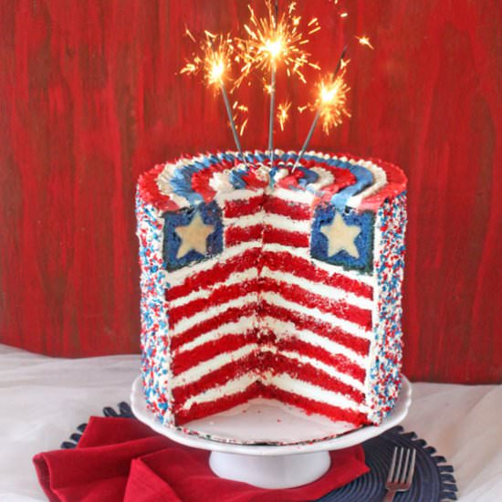American Flag Layer Cake - Recipe photo by ELaBau