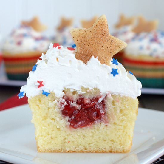 Vanilla Cherry Pie Cupcakes - Recipe photo by BruCrewLife