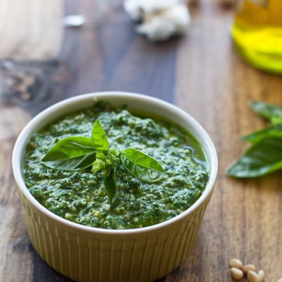 Fresh Basil Pesto - Recipe photo by What A Girl Eats
