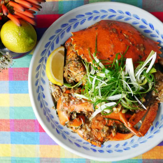 Stir-fried mud crab with eggplant - Recipe photo by padaek