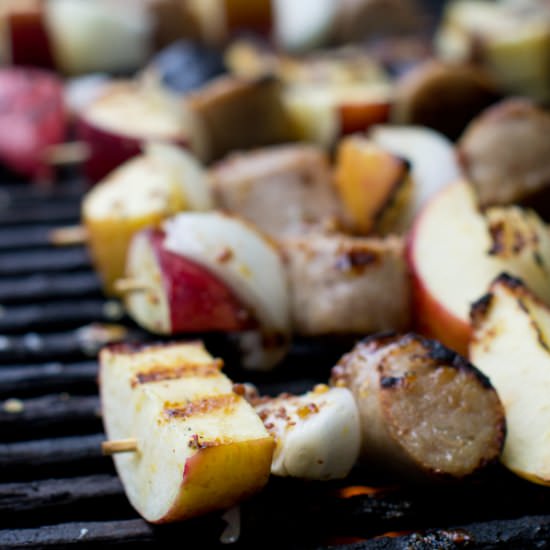 Apple, Sausage, & Onion Kebabs - Recipe photo by CookTheStory