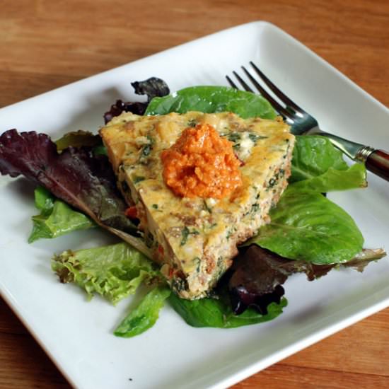 Frittata with Chorizo and Chickpeas - Recipe photo by Circle B Kitchen