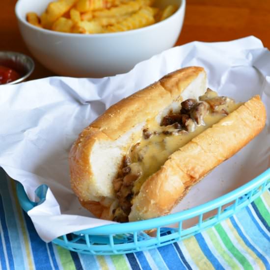 Mushroom "Steak" Sandwich with Whiz - Recipe photo by Nourishedsimply