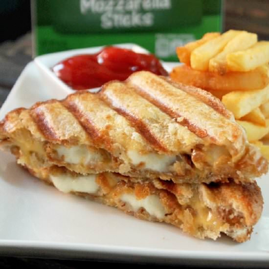 Mozzarella sticks grilled cheese - Recipe photo by Creole Contessa