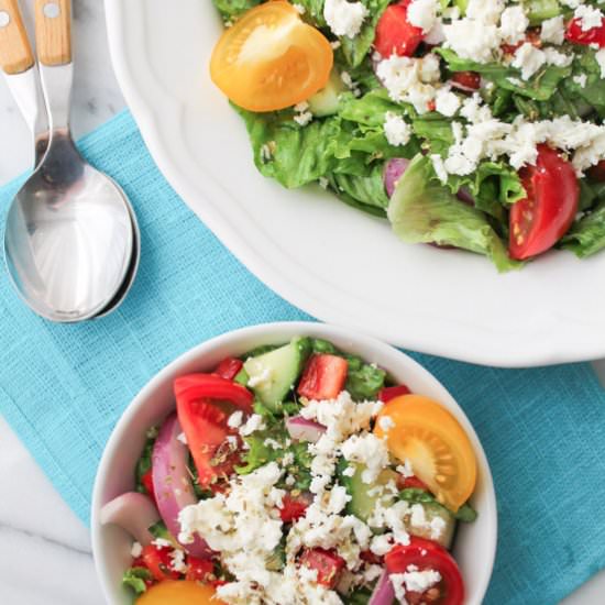 Easy Greek Salad - Recipe photo by thehonoursystem
