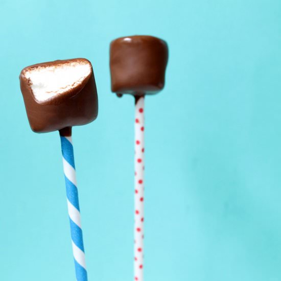 Magic Shell marshmallow pops - Recipe photo by chic cookies