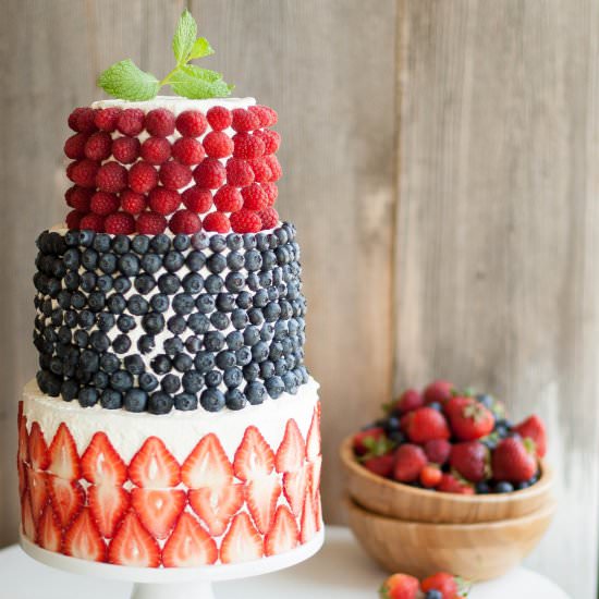 Berry Covered Birthday Cake - Recipe photo by The Kitchen McCabe