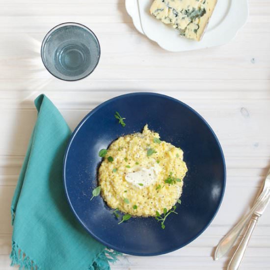 Blue Cheese Scrambled Eggs - Recipe photo by deliciousfromscratch