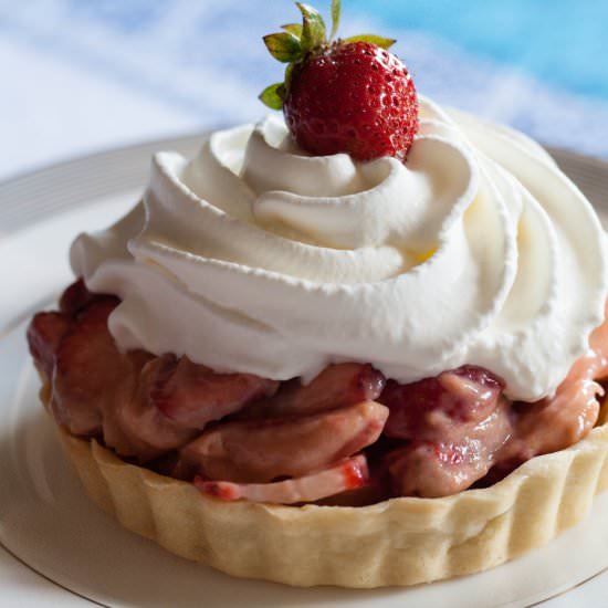 Strawberry Pie with Rhubarb Curd - Recipe photo by Dirty Laundry Kitchen