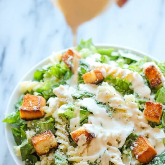 Fusili Caesar Salad - Recipe photo by damndelicious