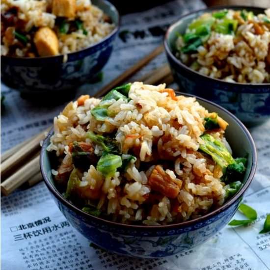 Chicken and Salted Fish Rice - Recipe photo by thewoksoflife