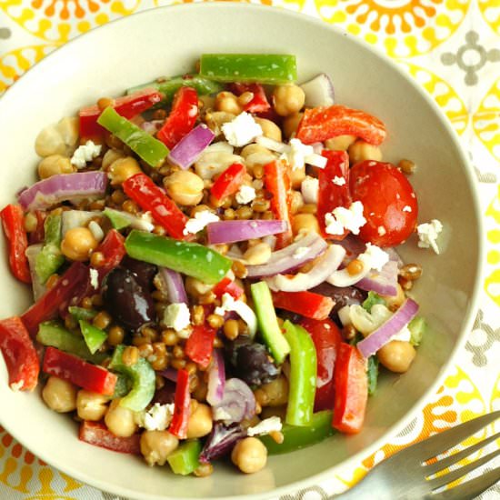 Wheat Berry and Chickpea Salad - Recipe photo by Maniche