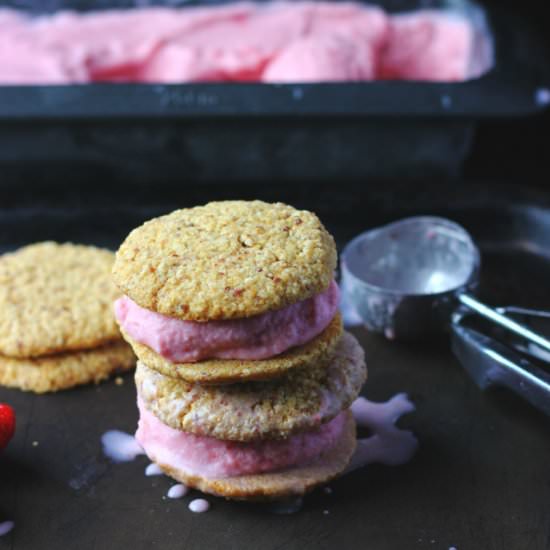 Strawberry Ice Cream Sandwiches - Recipe photo by happyheartedkitchen