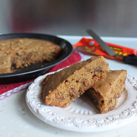 Peanut Butter Toffee Cookie Pie - Recipe photo by AndrestheHomeBaker