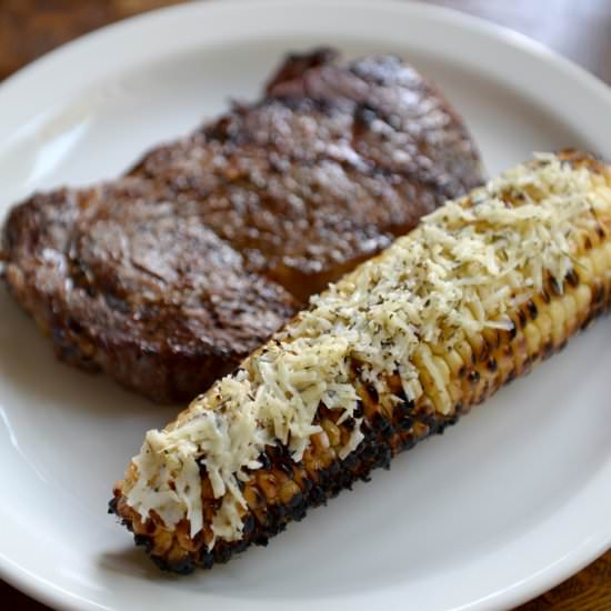 Parmesan Roasted Corn - Recipe photo by winedinewander