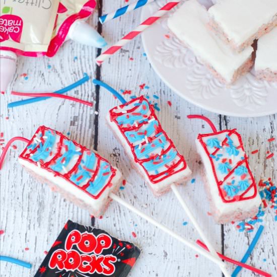 Firecracker Rice Krispie Treats - Recipe photo by thesweetchick