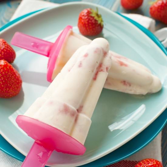 Strawberry Balsamic Popsicles - Recipe photo by thetoughcookie