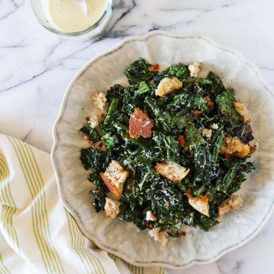 Grilled Kale Caesar - Recipe photo by Kitchen Konfidence