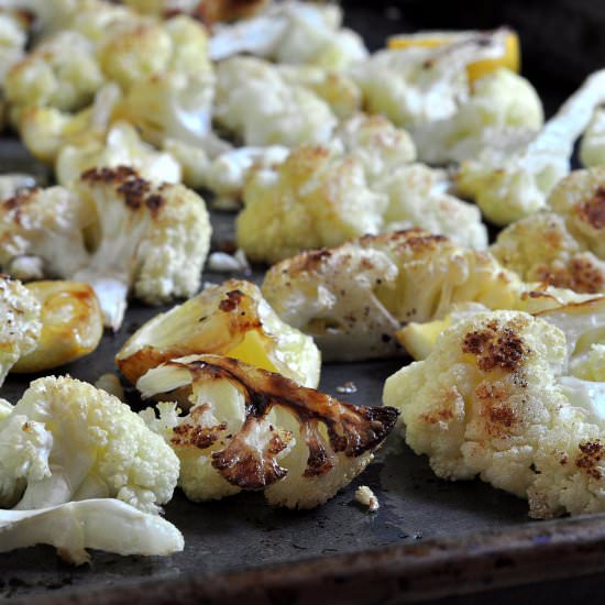 Lemon Garlic Roasted Cauliflower - Recipe photo by The Creekside Cook