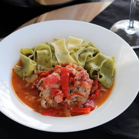 Chicken Cacciatore with Pappardelle - Recipe photo by ToFoodwithLove