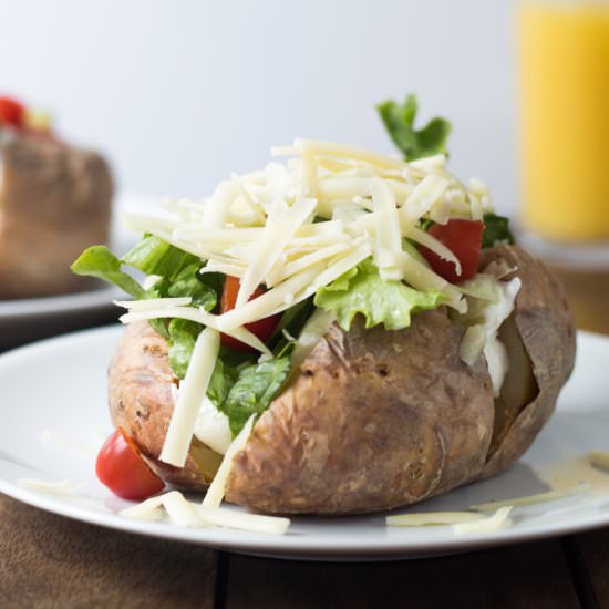Salad Baked Potatoes - Recipe photo by cookiesorbiscuits