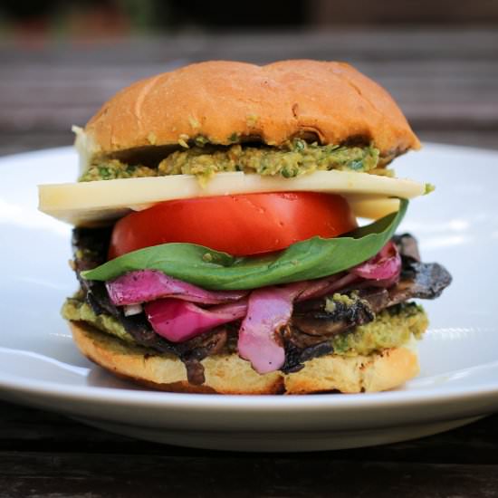Portobello Burgers With Green Olive - Recipe photo by thehungryhoundsblog