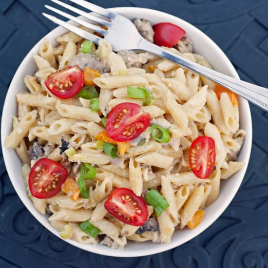 Cheesy Sausage Pasta Skillet - Recipe photo by alialamode