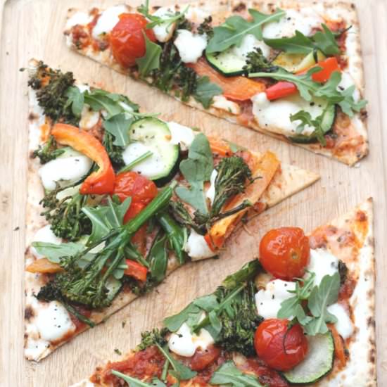 Roasted Vegetable Wrap Pizza - Recipe photo by myfussyeater