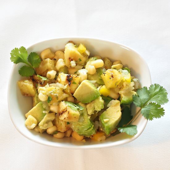 Grilled Pineapple & Avocado Salad - Recipe photo by simply sated