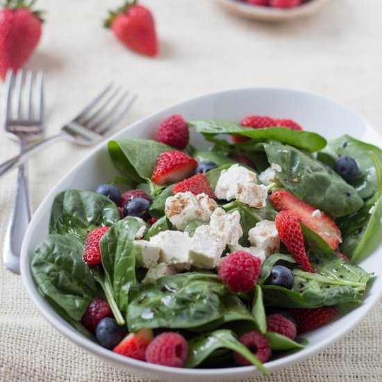 Spinach Salad with Berries & Feta - Recipe photo by roxyskitchen