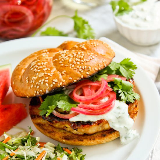 Grilled Honey Sriracha Chicken Burger - Recipe photo by afarmgirlsdabbles