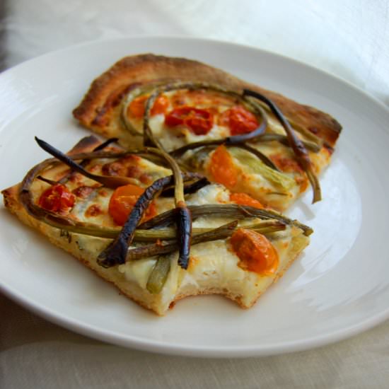 Garlic Scape Pizza - Recipe photo by chiccaskitchen