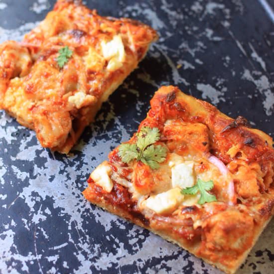 Vegetarian BBQ Chik'n Pizza - Recipe photo by forbiddenrice