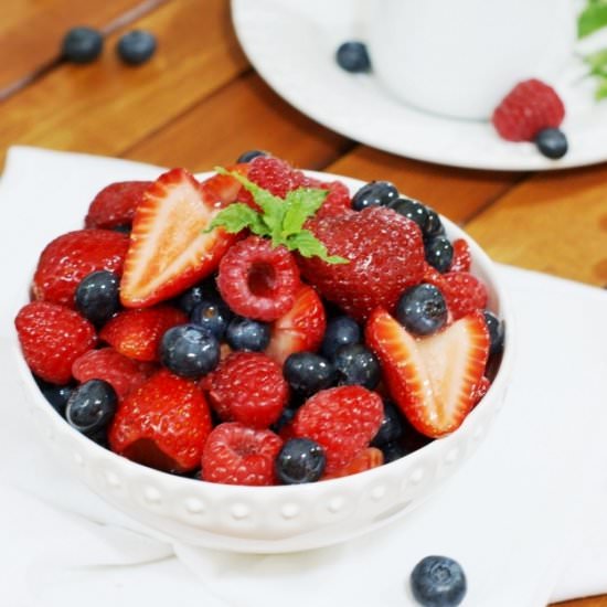 Berry Salad with Vanilla Syrup - Recipe photo by thekitchenismyplayground