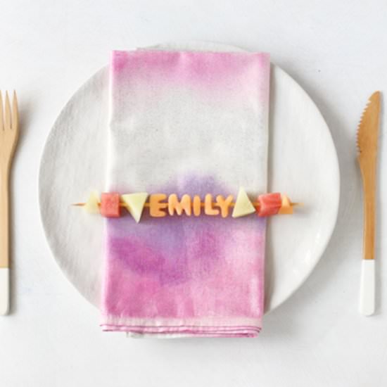 Edible Fruit Kabob Place Cards - Recipe photo by CreativeLive