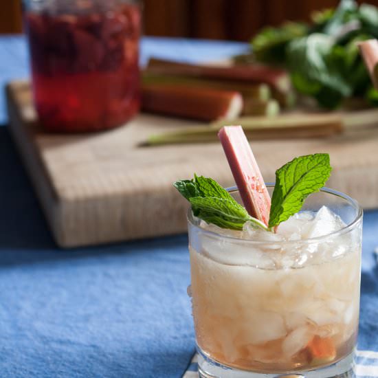 Rhubarb Mint Juleps - Recipe photo by Dirty Laundry Kitchen