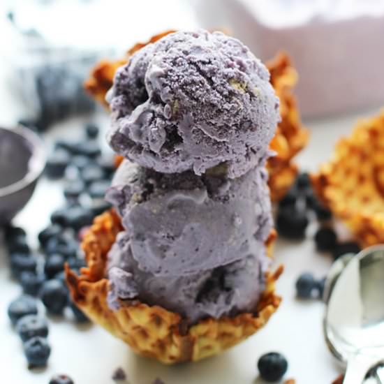 Blueberry Butter Cookie Gelato - Recipe photo by cookingforkeeps