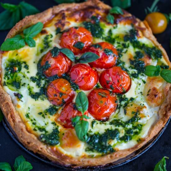 Goat Cheese and Cherry Tomato Tart - Recipe photo by daretocook