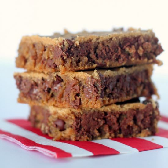 Peanut Butter Chocolate Chip Bars - Recipe photo by SixSisters