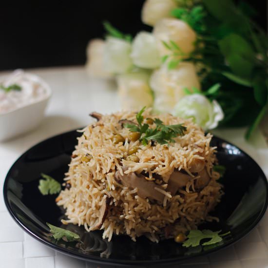 Mushroom Pulao - Recipe photo by Akila