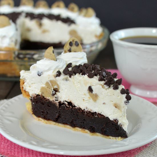 Cookie Dough Cheesecake Brownie Pie - Recipe photo by BruCrewLife