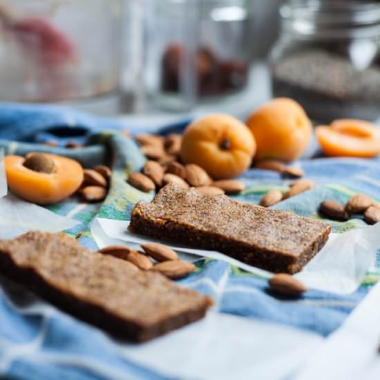 Apricot Almond Chia Bars - Recipe photo by frolic chocolate