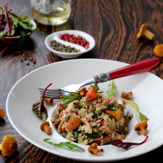 Brown Rice Risotto with Chantarelle - Recipe photo by bazyliaczywanilia